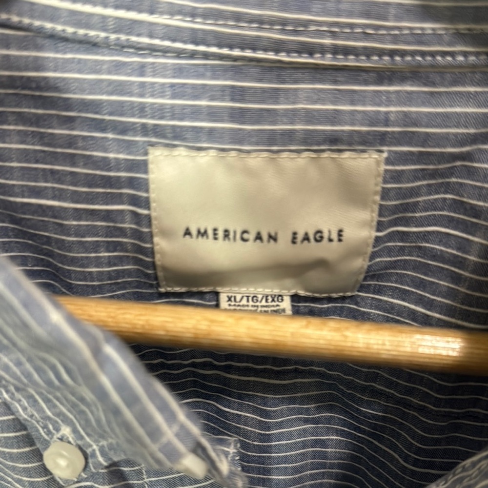 American Eagle Outfitters Blue Casual Button Down Shirt - Picture 2 of 3
